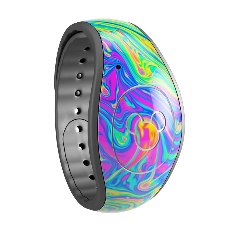 Neon Color Swirls V2 - Decal Skin Wrap Kit for the Disney Magic Band
