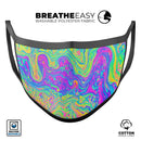 Neon Color Swirls V2 - Made in USA Mouth Cover Unisex Anti-Dust Cotton Blend Reusable & Washable Face Mask with Adjustable Sizing for Adult or Child