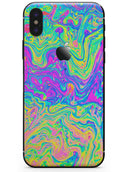 Neon Color Swirls V2 - iPhone X Skin-Kit