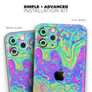 Neon Color Swirls V2 - Vinyl Skin Wrap for iPhone 17 Pro Max, 17 Pro, 17 Air, 17, 16 & All Models — Soft Matte or Ultra Gloss