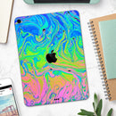 Neon Color Swirls V2 - Full Body Skin Decal for the Apple iPad Pro 12.9", 11", 10.5", 9.7", Air or Mini (All Models Available)