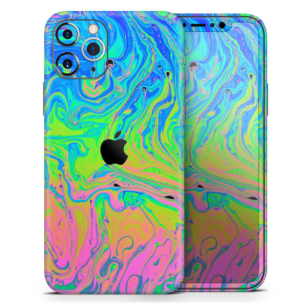 Neon Color Swirls // Skin-Kit compatible with the Apple iPhone 14, 13, 12, 12 Pro Max, 12 Mini, 11 Pro, SE, X/XS + (All iPhones Available)