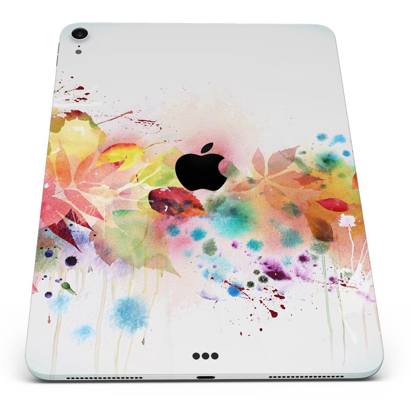 Neon Colored Watercolor Branch - Full Body Skin Decal for the Apple iPad Pro 12.9", 11", 10.5", 9.7", Air or Mini (All Models Available)