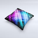 Neon Glow Paint Ink-Fuzed Decorative Throw Pillow