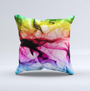 Neon Glowing Fumes Ink-Fuzed Decorative Throw Pillow