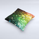Neon Glowing Grunge Drops ink-Fuzed Decorative Throw Pillow