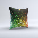 Neon Glowing Grunge Drops ink-Fuzed Decorative Throw Pillow