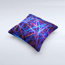 Neon Glowing Strobe Lights Ink-Fuzed Decorative Throw Pillow