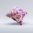 Neon Glowing Vibrant Cells Ink-Fuzed Decorative Throw Pillow
