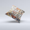 Neon Graffiti Brick Wall ink-Fuzed Decorative Throw Pillow