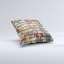 Neon Graffiti Brick Wall ink-Fuzed Decorative Throw Pillow