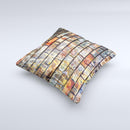 Neon Graffiti Brick Wall ink-Fuzed Decorative Throw Pillow