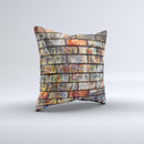 Neon Graffiti Brick Wall ink-Fuzed Decorative Throw Pillow