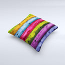 Neon Heavy Grained Wood Ink-Fuzed Decorative Throw Pillow