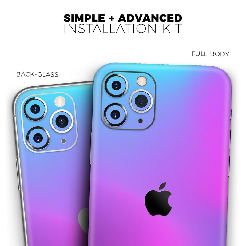 Neon Holographic V1 // Skin-Kit compatible with the Apple iPhone 14, 13, 12, 12 Pro Max, 12 Mini, 11 Pro, SE, X/XS + (All iPhones Available)