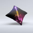 Neon Light Guitar ink-Fuzed Decorative Throw Pillow