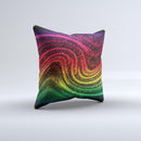 Neon Mixed Color Starry Waves ink-Fuzed Decorative Throw Pillow