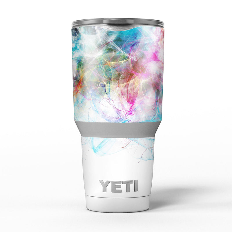 Skin Decal Wrap for Yeti Tumbler Rambler 30 oz Smooth Fades Neon Teal Black  (Tumbler NOT Included)