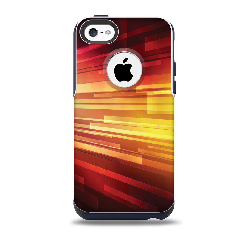 Neon Orange 3D Rectangles Skin for the iPhone 5c OtterBox Commuter