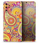 Neon Orange Paisley Pattern - Skin-Kit for the Samsung Galaxy S-Series S20, S20 Plus, S20 Ultra , S10 & others (All Galaxy Devices Available)