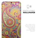 Neon Orange Paisley Pattern - Skin-Kit for the Samsung Galaxy S-Series S20, S20 Plus, S20 Ultra , S10 & others (All Galaxy Devices Available)