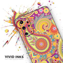 Neon Orange Paisley Pattern - Skin-Kit for the Samsung Galaxy S-Series S20, S20 Plus, S20 Ultra , S10 & others (All Galaxy Devices Available)