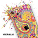 Neon Orange Paisley Pattern - Protective Skin Wrap & Decal – Compatible with iPhone SE to iPhone 17 Pro Max (All Models)