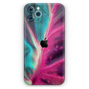 Neon Pink & Green Leaf - Protective Skin Wrap & Decal – Compatible with iPhone SE to iPhone 17 Pro Max (All Models)