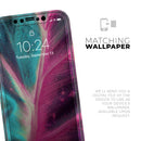 Neon Pink & Green Leaf - Protective Skin Wrap & Decal – Compatible with iPhone SE to iPhone 17 Pro Max (All Models)