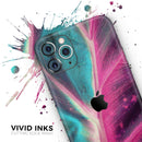 Neon Pink & Green Leaf - Protective Skin Wrap & Decal – Compatible with iPhone SE to iPhone 17 Pro Max (All Models)