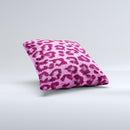 Neon Pink Cheetah Animal Print Ink-Fuzed Decorative Throw Pillow