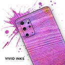 Neon Pink Dyed Wood Grain - Premium Vinyl Skin Decal for Samsung Galaxy S25 Ultra, S24, S23, S22 & All Galaxy S Models