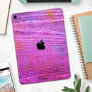 Neon Pink Dyed Wood Grain - Full Body Skin Decal for the Apple iPad Pro 12.9", 11", 10.5", 9.7", Air or Mini (All Models Available)