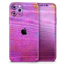 Neon Pink Dyed Wood Grain - Protective Skin Wrap & Decal – Compatible with iPhone SE to iPhone 17 Pro Max (All Models)