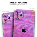 Neon Pink Dyed Wood Grain - Protective Skin Wrap & Decal – Compatible with iPhone SE to iPhone 17 Pro Max (All Models)