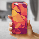 Neon Pink and Orange Geometric Shapes iPhone 6/6s or 6/6s Plus 2-Piece Hybrid INK-Fuzed Case
