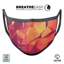 Neon Pink and Orange Geometric Shapes - Made in USA Mouth Cover Unisex Anti-Dust Cotton Blend Reusable & Washable Face Mask with Adjustable Sizing for Adult or Child