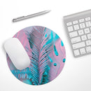 Neon Retro Paint Forest V1// WaterProof Rubber Foam Backed Anti-Slip Mouse Pad for Home Work Office or Gaming Computer Desk