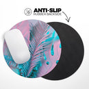 Neon Retro Paint Forest V1// WaterProof Rubber Foam Backed Anti-Slip Mouse Pad for Home Work Office or Gaming Computer Desk