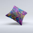 Neon Robots Ink-Fuzed Decorative Throw Pillow