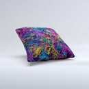 Neon Robots Ink-Fuzed Decorative Throw Pillow