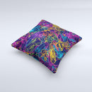 Neon Robots Ink-Fuzed Decorative Throw Pillow