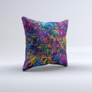 Neon Robots Ink-Fuzed Decorative Throw Pillow