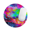 Neon Splatter Universe// WaterProof Rubber Foam Backed Anti-Slip Mouse Pad for Home Work Office or Gaming Computer Desk