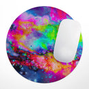 Neon Splatter Universe// WaterProof Rubber Foam Backed Anti-Slip Mouse Pad for Home Work Office or Gaming Computer Desk