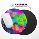 Neon Splatter Universe// WaterProof Rubber Foam Backed Anti-Slip Mouse Pad for Home Work Office or Gaming Computer Desk