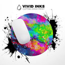 Neon Splatter Universe// WaterProof Rubber Foam Backed Anti-Slip Mouse Pad for Home Work Office or Gaming Computer Desk