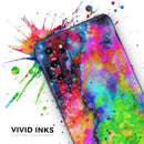 Neon Splatter Universe - Premium Vinyl Skin Decal for Samsung Galaxy S25 Ultra, S24, S23, S22 & All Galaxy S Models