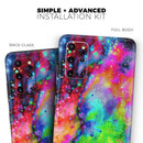 Neon Splatter Universe - Premium Vinyl Skin Decal for Samsung Galaxy S25 Ultra, S24, S23, S22 & All Galaxy S Models