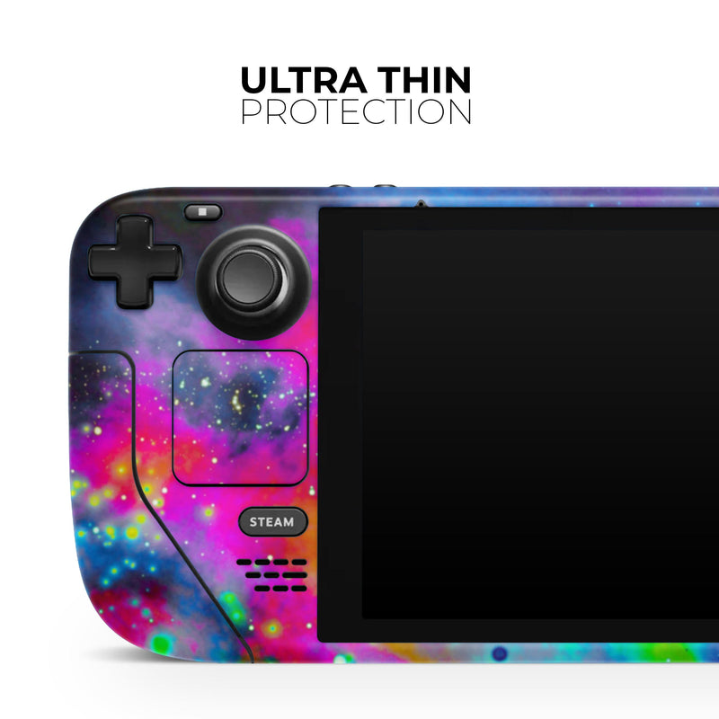 Neon Splatter Universe // Full Body Skin Decal Wrap Kit for the Steam Deck handheld gaming computer